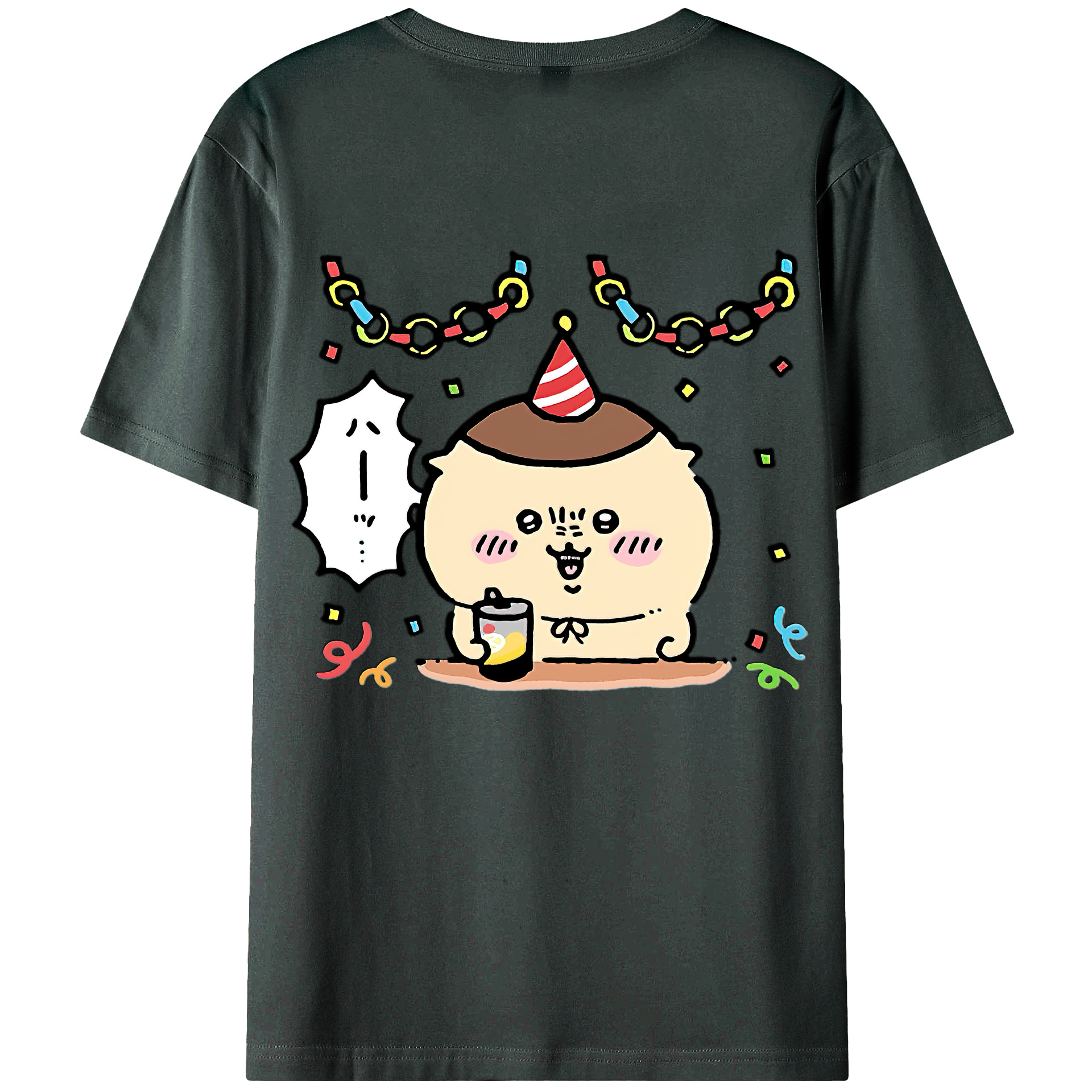 （画像用） ちいかわ くりまんじゅう Chii-kawa kuri manjū 綿100％ メンズ半袖Tシャツ（バックプリント） 通気性